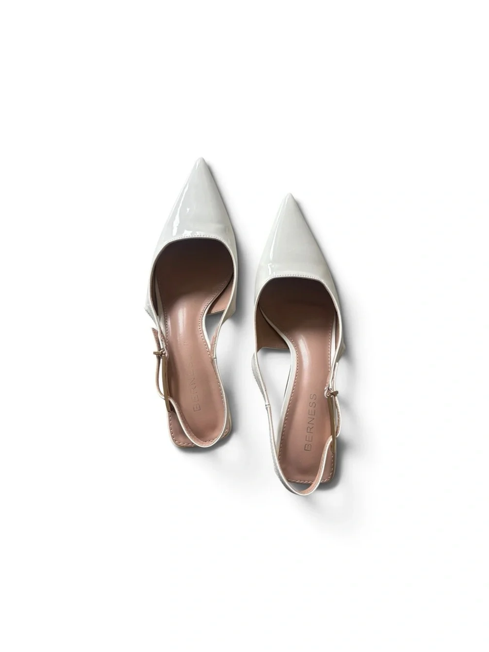 White Patent Slingback Heels